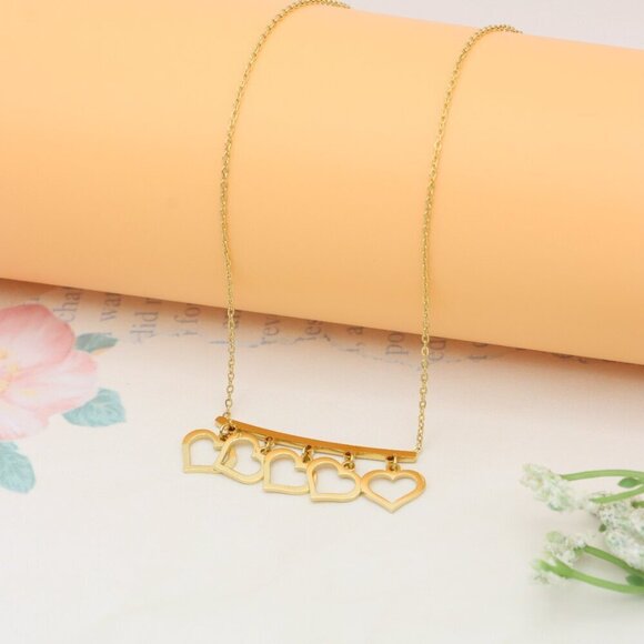 Yellow Gold Heart Charm Necklace with Adjustable Chain, XPNL0356 - Picture 6 of 11